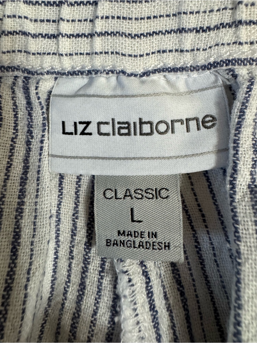 Liz Claiborne Linen Wide Leg Crop Pants Large Coastal Fisherman Euro Summer - Picture 5 of 7